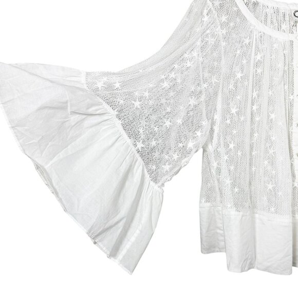 Anthropologie | Akemi + Kin Embroidered Star Print Crochet Top - Picture 4 of 10